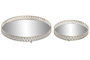 DKD Home Decor Bandeja Arabe en Metal con Espejo, Blanco y Dorado, 28.5 x 28.5 x 3.5 cm - Set de 2 Piezas (4 Unidades)