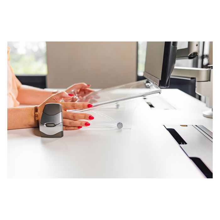 BakkerElkhuizen Q-doc 515 Soporte para documentos con ajuste de altura, transparente, acrílico, plástico, acero