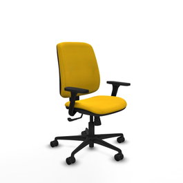 PIQUERAS Y CRESPO Alares Silla de oficina Bali amarillo con mecanismo sincro y brazos 3D