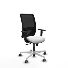 PIQUERAS Y CRESPO Silla de oficina Zulema con mecanismo Sincro, Blanco y Negro