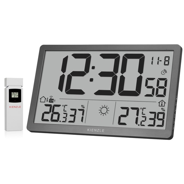 Kienzle Jumbo NEO LCD Weather Wall Clock Gris Kienzle Jumbo NEO LCD Weather Wall Clock Gris