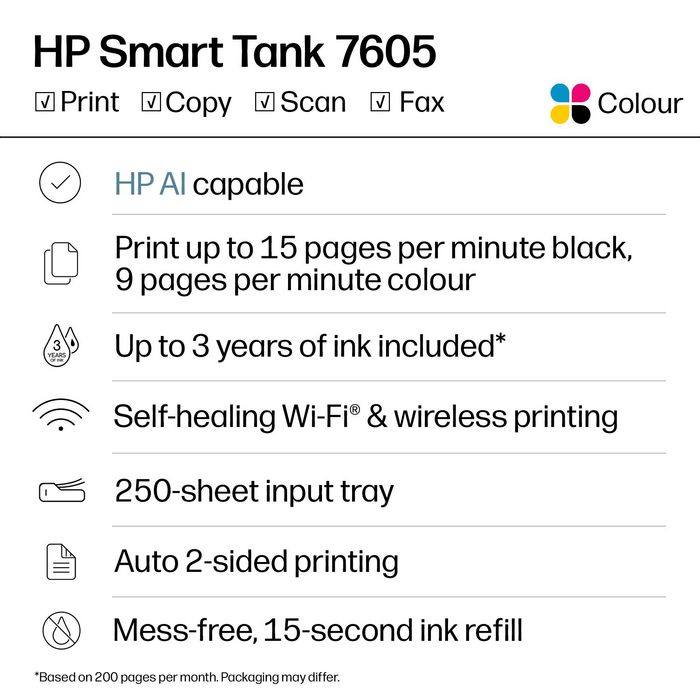 HP Smart Tank 7605 Multifunción Wifi Fax Dúplex Gris