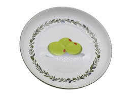 DKD Home Decor Juego de 6 Platos de Vidrio Opal Olivas Símil Porcelana Verde
