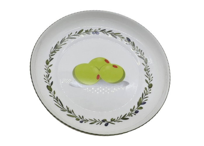 DKD Home Decor Juego de 6 Platos de Vidrio Opal Olivas Símil Porcelana Verde DKD Home Decor Juego de 6 Platos de Vidrio Opal Olivas Símil Porcelana Verde