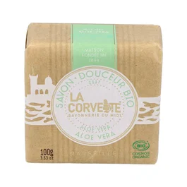 LA CORVETTE Jabón en Pastilla Aloe Vera 100Gr. Bio para Manos y Cuerpo, Certificado COSMOS ORGANIC