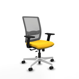 PIQUERAS Y CRESPO Silla de oficina Haches con mecanismo Sincro/Traslack, Amarillo y Gris