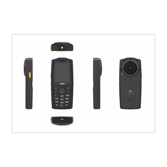 AGM M6 Bartype - Teléfono móvil resistente IP68/IP69K 4G, pantalla 2.4", doble SIM, cámara 0.3 MP, batería 2500 mAh, color Negro