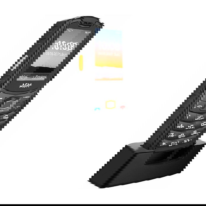 AGM M6 Bartype - Teléfono móvil resistente IP68/IP69K 4G, pantalla 2.4", doble SIM, cámara 0.3 MP, batería 2500 mAh, color Negro