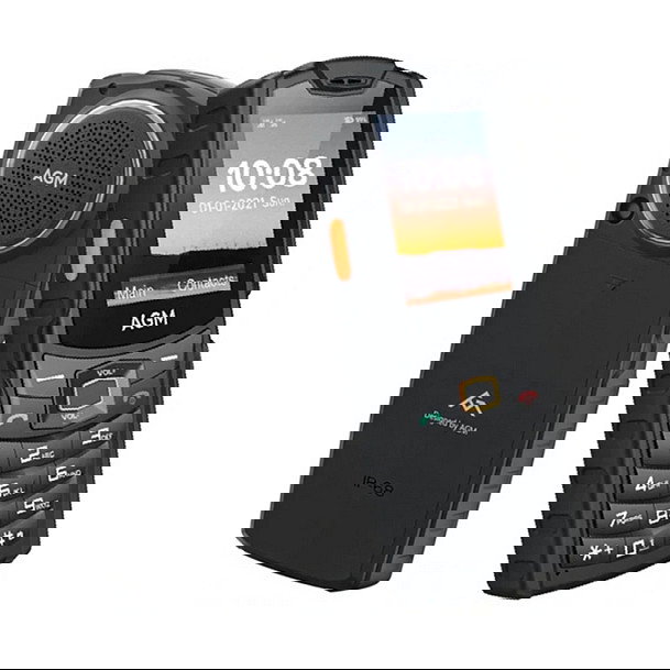 AGM M6 Bartype - Teléfono móvil resistente IP68/IP69K 4G, pantalla 2.4", doble SIM, cámara 0.3 MP, batería 2500 mAh, color Negro