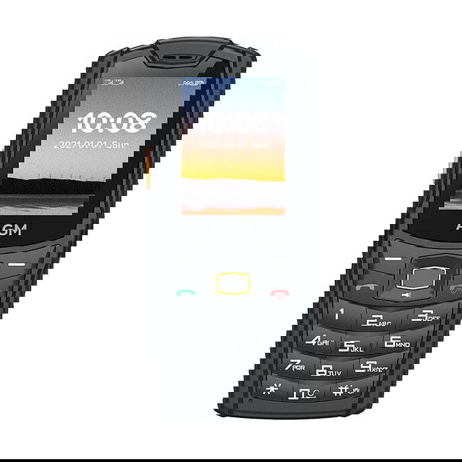 AGM M6 Bartype - Teléfono móvil resistente IP68/IP69K 4G, pantalla 2.4", doble SIM, cámara 0.3 MP, batería 2500 mAh, color Negro