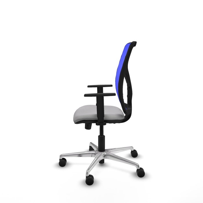PIQUERAS Y CRESPO Silla de oficina Motilla con mecanismo Sincro/Traslack Azul y Gris claro