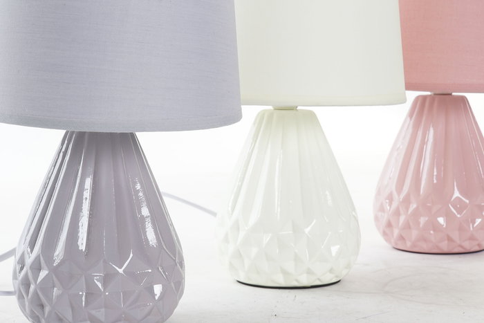 Lampara Sobremesa Scandi DKD Home Decor Marfil Gris 18 x 28 x 18 cm (3 Unidades)