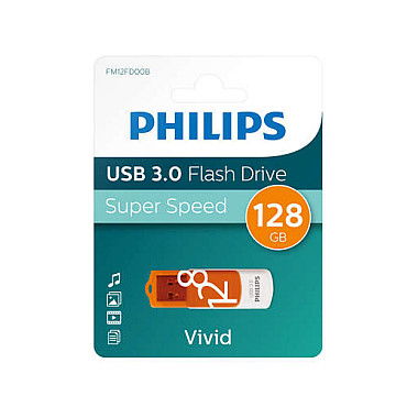 Philips FM12FD00B USB 3.0 128GB Vivid Edition Sunrise Orange Girar Naranja Blanco