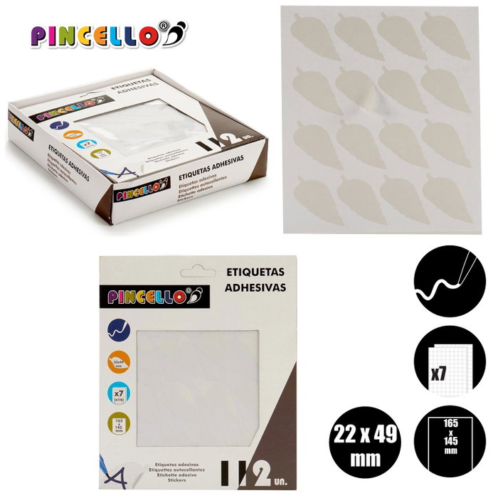 Pincello Etiquetas Adhesivas 22x49mm, 7 Hojas (Set de 120) Pincello Etiquetas Adhesivas 22x49mm, 7 Hojas (Set de 120)