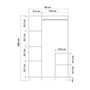 Hanah Home Armario Hedera Pied Pino Atlántico Blanco 120x189x48 cm Tablero Melamina