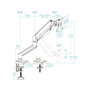 Tooq Soporte de Mesa para Monitor DB1334TNR-W, 13-34 pulgadas, Blanco