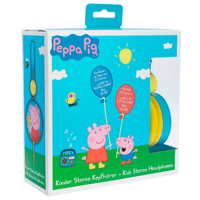 OTL TECHNOLOGIES Auriculares Infantiles Peppa Pig, Volumen Limitado 85 dB, 3-7 Años, Conector Jack 3.5mm, Altavoz 40mm
