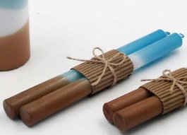DKD Home Decor Set de 2 Velas de Cera Parafina Azul 2x2x25 cm