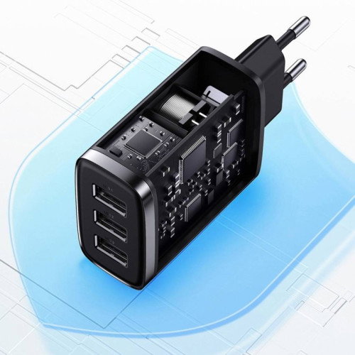 BASEUS Compact Charger 3U 17W EU Black CCXJ020101
