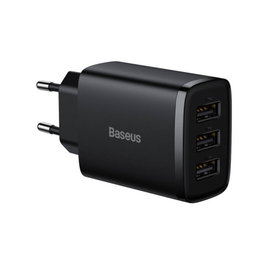 BASEUS Compact Charger 3U 17W EU Black CCXJ020101