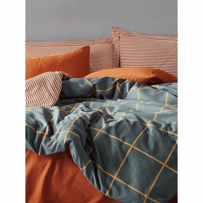 Aucune Juego de cama de algodón Canela con funda nórdica y 2 fundas de almohada