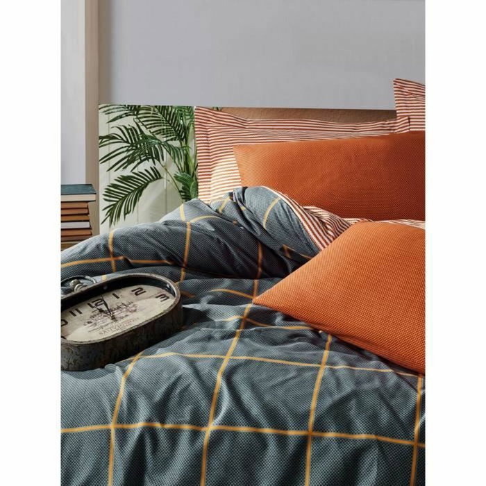 Aucune Juego de cama de algodón Canela con funda nórdica y 2 fundas de almohada