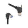 DeLOCK Cable USB 3.2 Gen 1 de 1 m con conectores angulares de 90° Negro