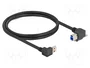 DeLOCK Cable USB 80481 Tipo-A a Tipo-B con conectores angulares de 90°, 1 m, Negro