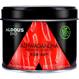 ALDOUS BIO Extracto Raiz Ashwagandha KSM-66 Eco Bio 100 Capsulas