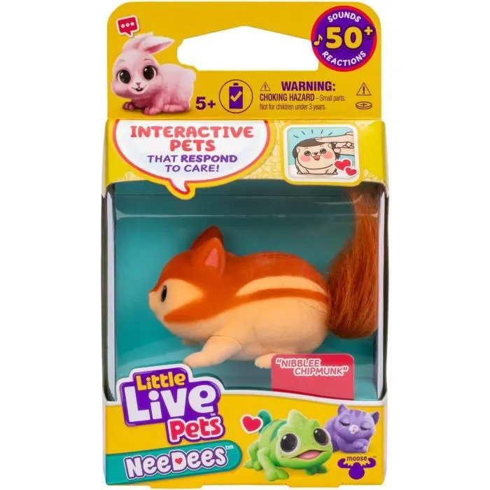 Moose Toys MOO0630996266533 Lil' Needees Little Live Pets Animales de bolsillo interactivos con sonidos y reacciones Moose Toys MOO0630996266533 Lil' Needees Little Live Pets Animales de bolsillo interactivos con sonidos y reacciones