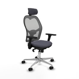 PIQUERAS Y CRESPO Silla de oficina Jorquera Gris con mecanismo Sincro y brazos 3D