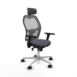 PIQUERAS Y CRESPO Silla de oficina Jorquera Gris con mecanismo Sincro y brazos 3D