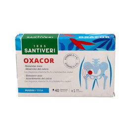 SANTIVERI Oxacor K-2 40 Cápsulas - Complemento alimenticio con Magnesio, Vitamina D3 y K2 + Lactobacillus reuteri para el mantenimiento de huesos