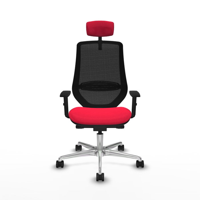 PIQUERAS Y CRESPO Silla de oficina Mardos con mecanismo Sincro/Traslack, Rojo y Negro