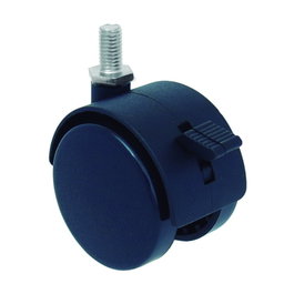 Rueda para mobiliario ERICA 50Ø Nylon negra con espiga 8x15 y freno