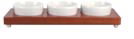 Base de madera con 3 bols 34x12x7 cm Orfebreria