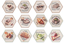 DKD Home Decor Posavasos Postre Multicolor Surtido de 12 unidades