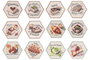DKD Home Decor Posavasos Postre Multicolor Surtido de 12 unidades