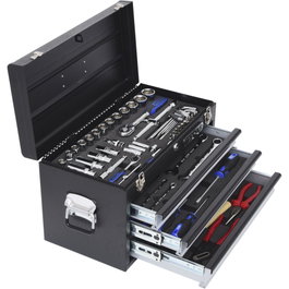 KS Tools CHROMEplus Juego de herramientas universal 1/4 + 1/2, 99 piezas