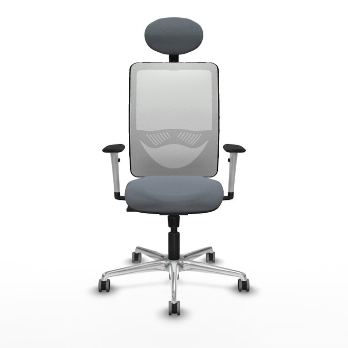 PIQUERAS Y CRESPO Silla de oficina Zulema con mecanismo Sincro, Gris y Blanco