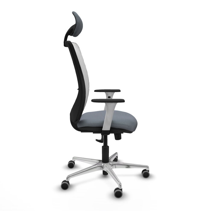 PIQUERAS Y CRESPO Silla de oficina Zulema con mecanismo Sincro, Gris y Blanco
