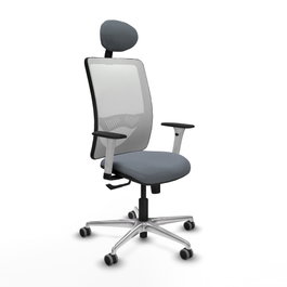 PIQUERAS Y CRESPO Silla de oficina Zulema con mecanismo Sincro, Gris y Blanco