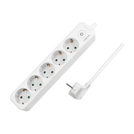 LogiLink Regleta de 5 tomas con cable de 5m e interruptor