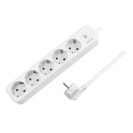 LogiLink Regleta de 5 tomas con cable de 5m e interruptor