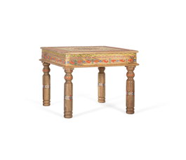Giner y Colomer Mesa de Centro en Madera de Mango con Detalles Pintados a Mano, Multicolor, 11 cm de Grosor