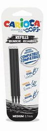 Carioca Recambio Bolígrafo Oops Borrable Negro - Blister De 3