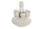 DKD Home Decor Jarrón de Cerámica Crema 18x18x23 cm