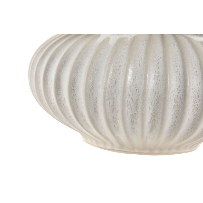 DKD Home Decor Jarrón de Cerámica Crema 18x18x23 cm DKD Home Decor Jarrón de Cerámica Crema 18x18x23 cm
