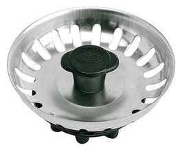 Tapón de Fregadero con Cesta de Acero Inoxidable 115 mm y Válvula 80/85 T-93=50350