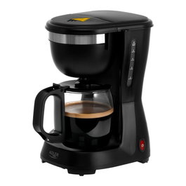 Adler Cafetera de goteo Ad4381, negra, 6 tazas, 600 W